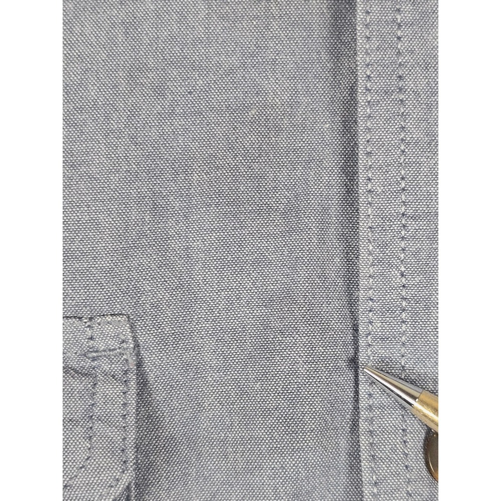 Carhartt Mens S200 499 Relaxed Fit Short Sleeve Chambray Work Shirt Blue XL - Picture 7 of 10